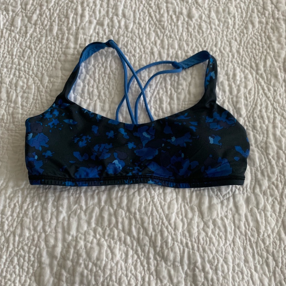 Lululemon blue floral / camo sports bra